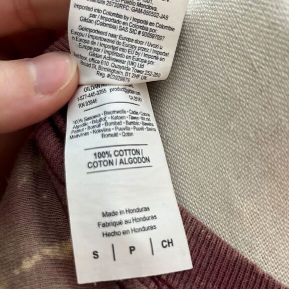 Gildan Women's Sweatshirt Heavy Cotton Long Sleeve Bleach Dye Crop Top Size Smal - Picture 7 of 7